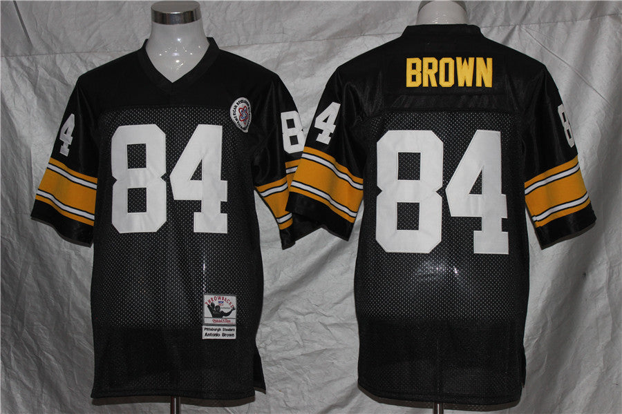 Pittsburgh Steelers Black Vintage #84 BROWN Jersey