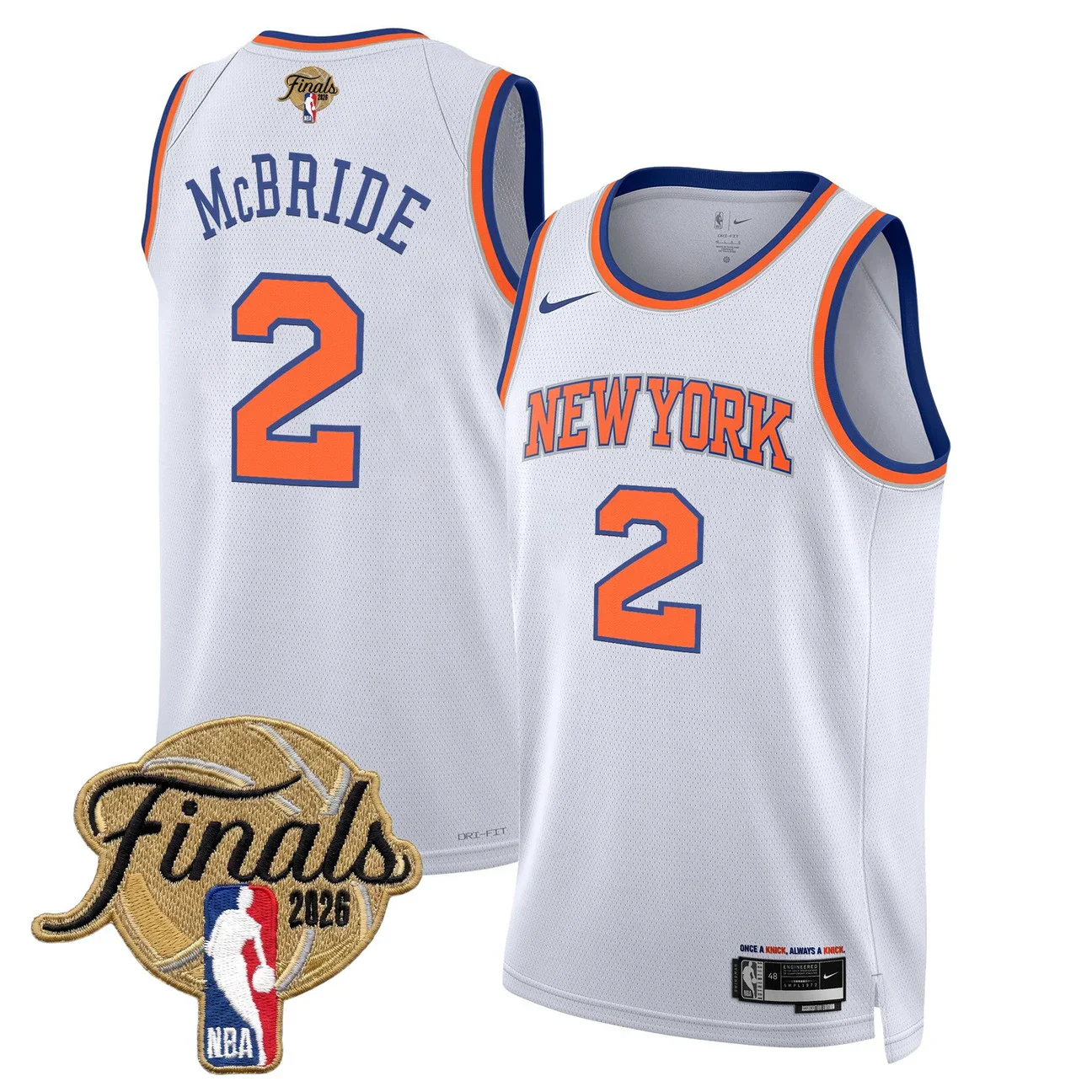 Miles McBride #2 New York Knicks 2026 Finals Swingman White Jersey - All Stitched