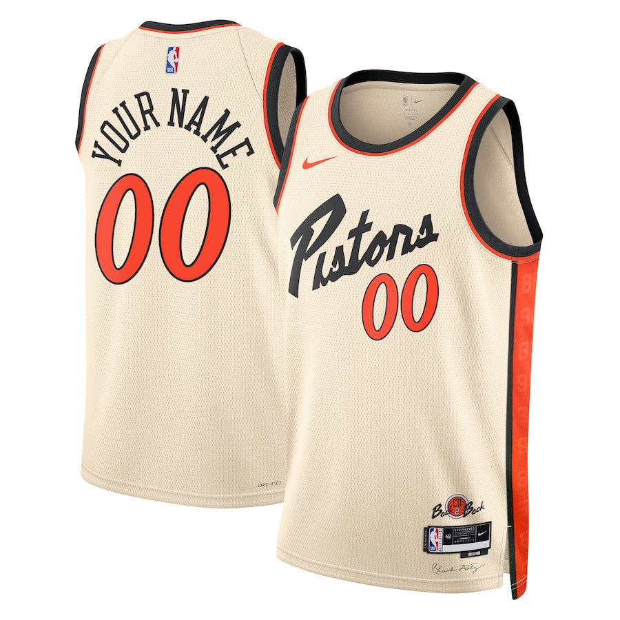 Unisex Detroit Pistons White 2024/25 Custom Swingman Jersey - City Edition
