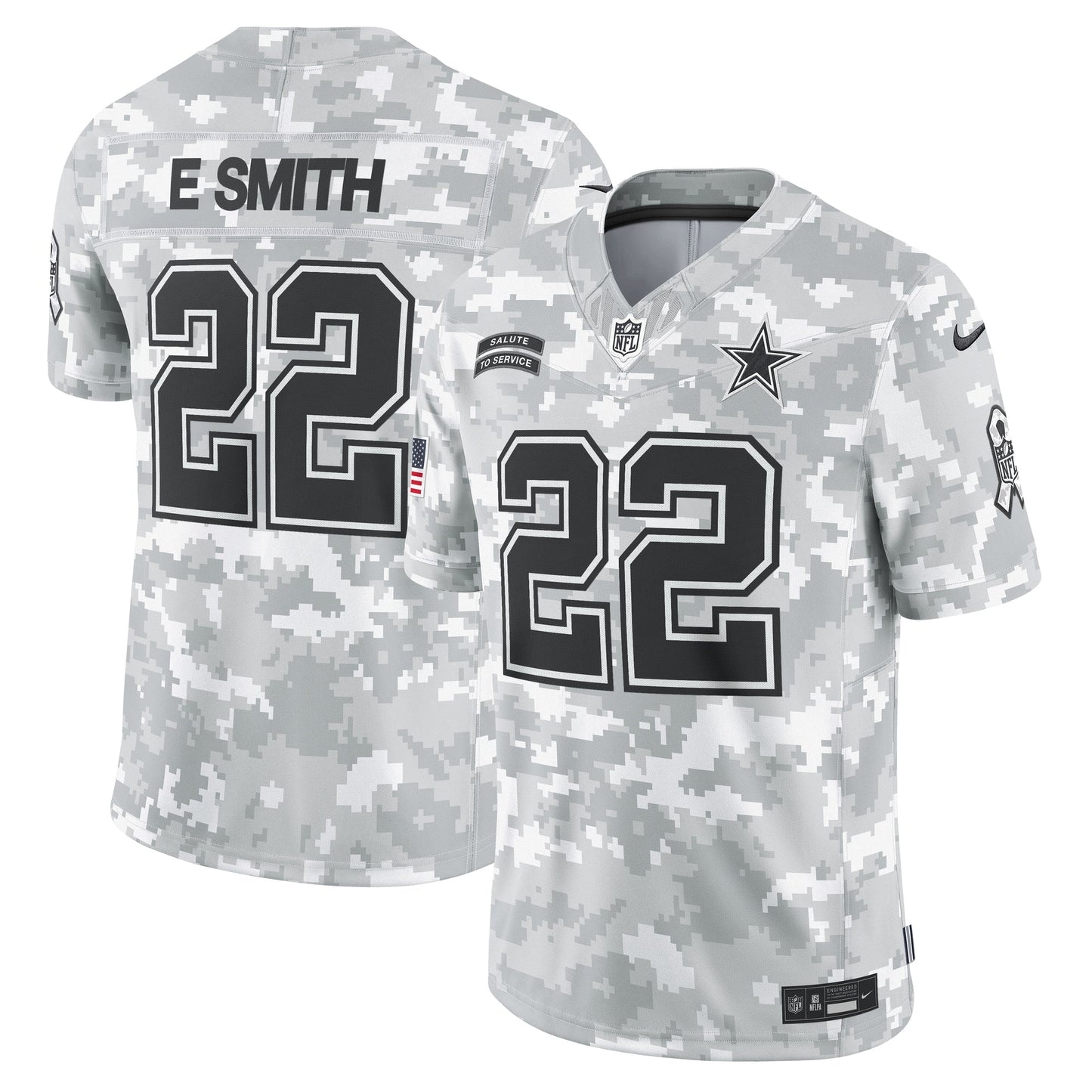 Emmitt Smith Dallas Cowboys Nike 2024 Salute to Service Retired Limited Jersey - Arctic Camo