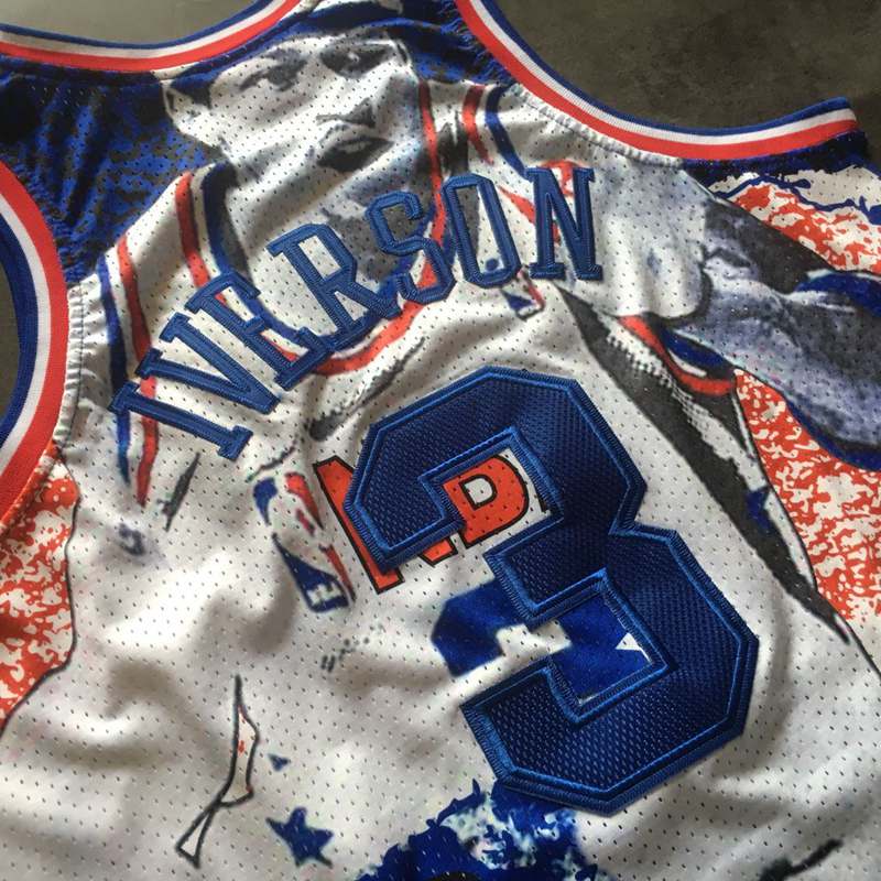 Allen Iverson Philadelphia 76ers 3 White MN