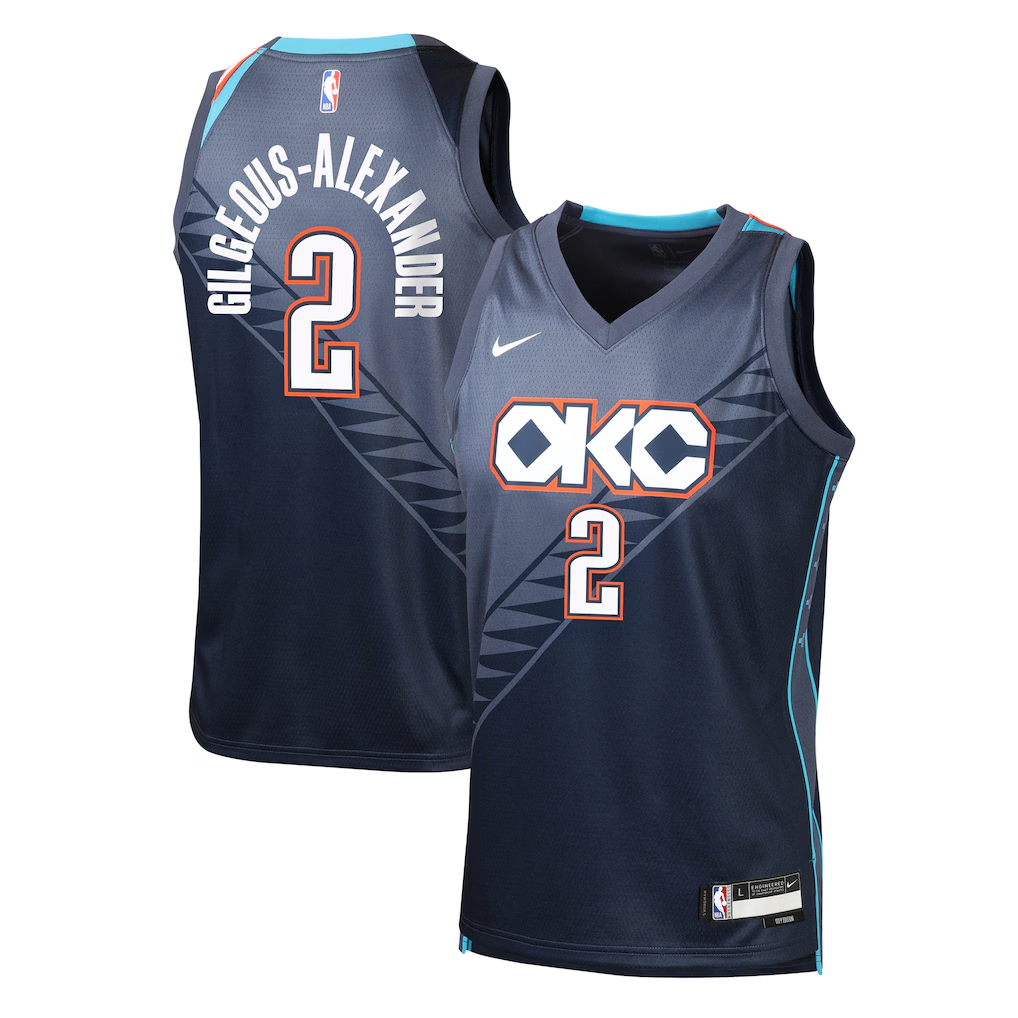 Youth Oklahoma City Thunder Shai Gilgeous-Alexander Nike Navy 2025/26 City Edition Swingman Jersey