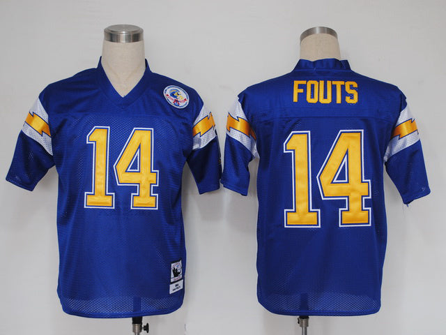 Los Angeles Chargers Blue Vintage #14 FOUTS Jersey