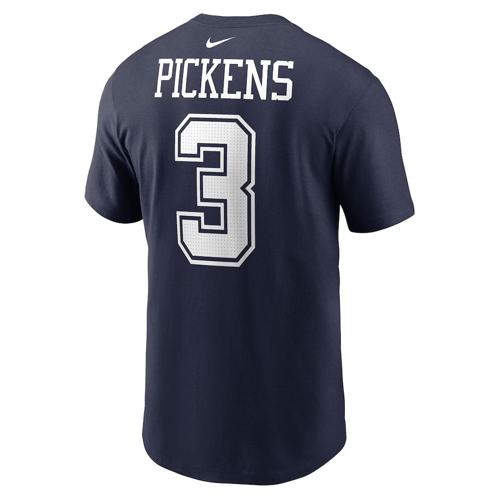 Men's Dallas Cowboys George Pickens Nike Navy Name & Number T-Shirt