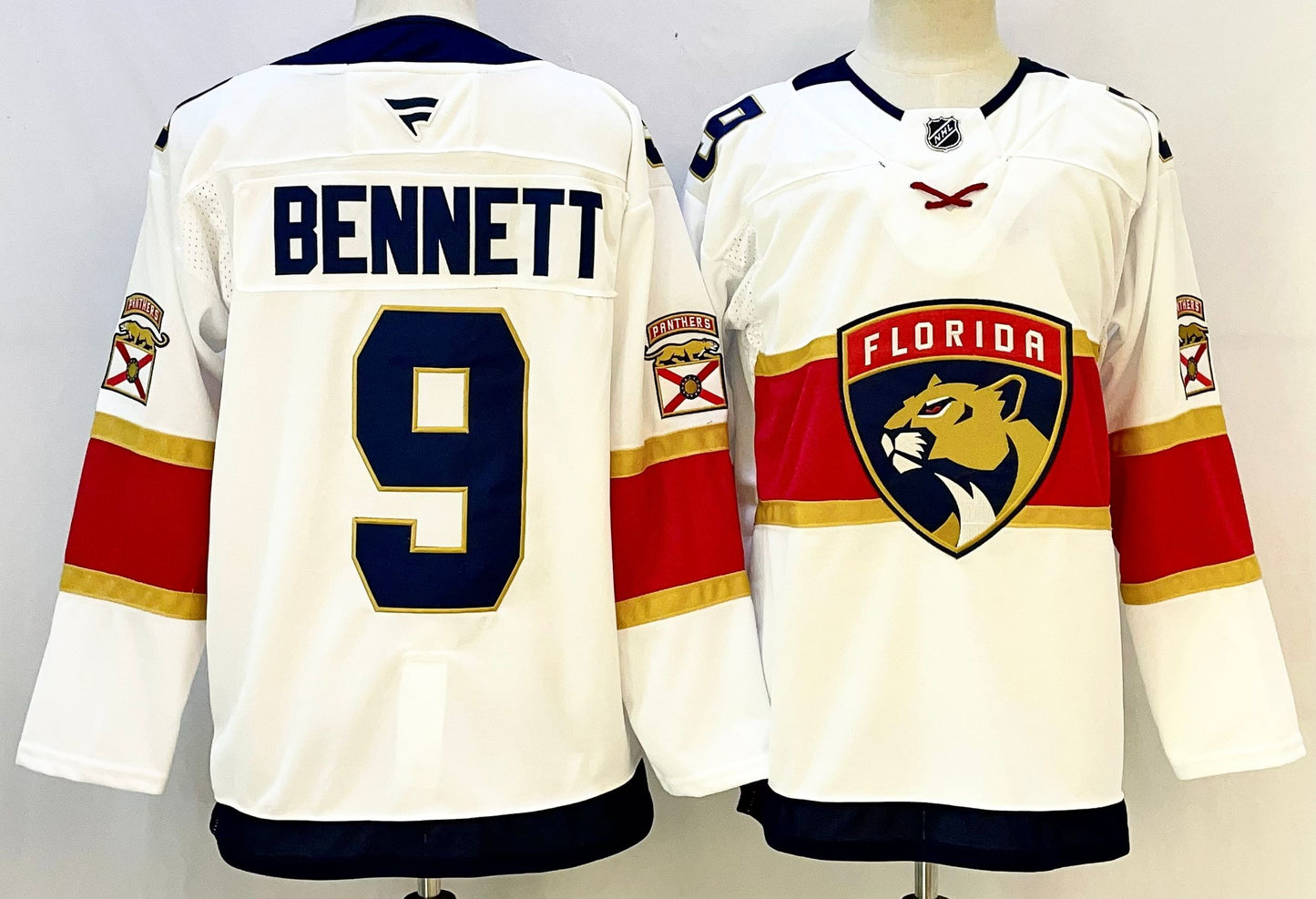 Men's Florida Panthers Sam Bennett #9 White Game Jersey
