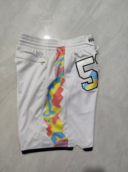Denver Nuggets 2025 White City Edition Pocket Shorts