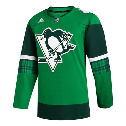Men's Pittsburgh Penguins adidas Kelly Green 2023 St. Patrick's Day Primegreen Authentic Jersey