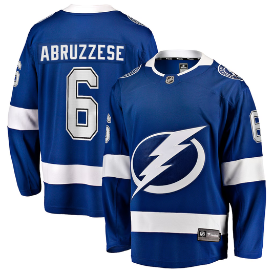 Men's Tampa Bay Lightning Nick Abruzzese #6 Blue Home Breakaway Jersey