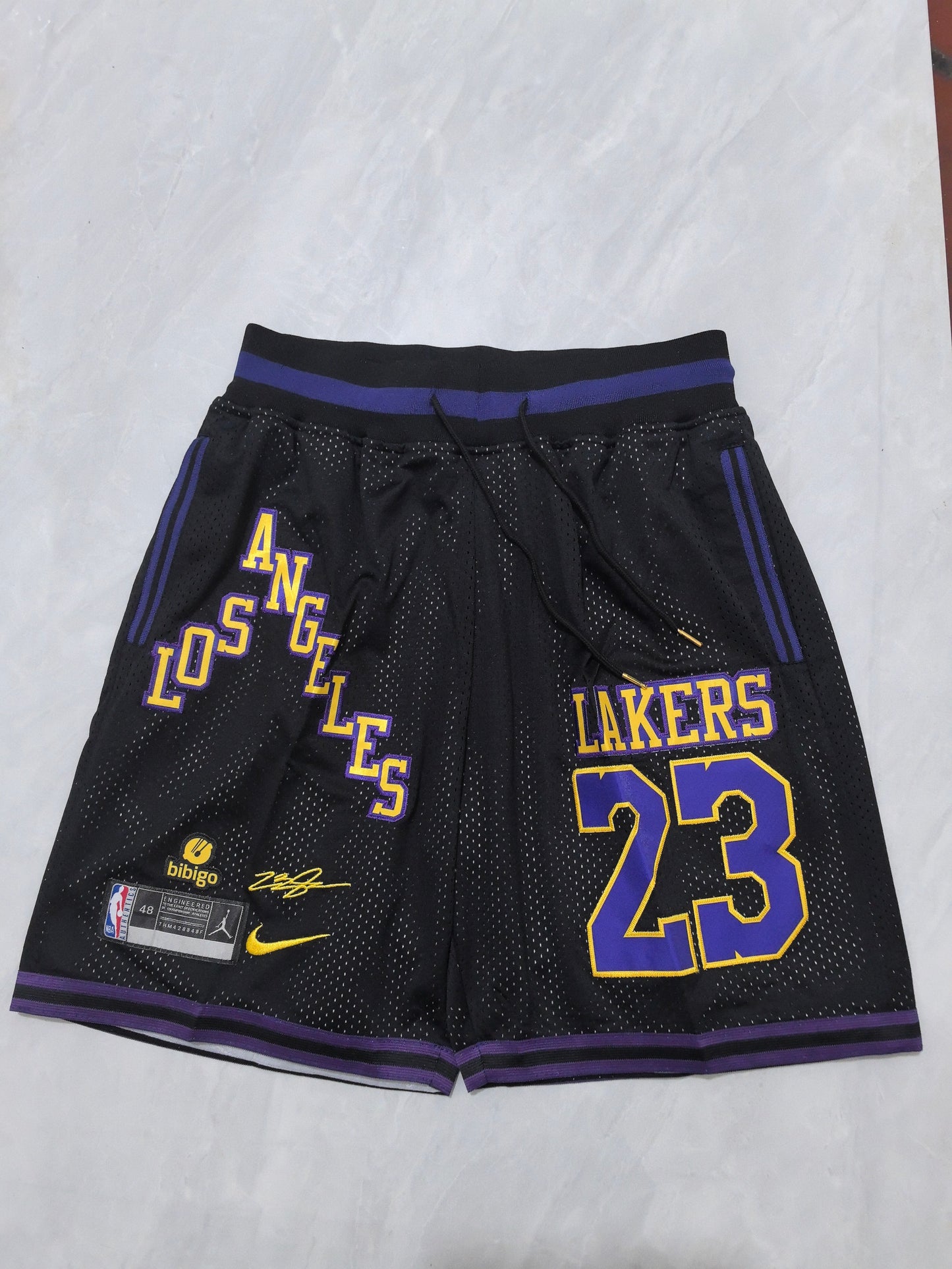 Los Angeles Lakers Black Retro Pocket Shorts