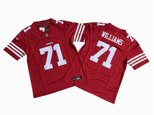 WILLIAMS #71 San Francisco 49ers Nike   Game Jersey - Scarlet