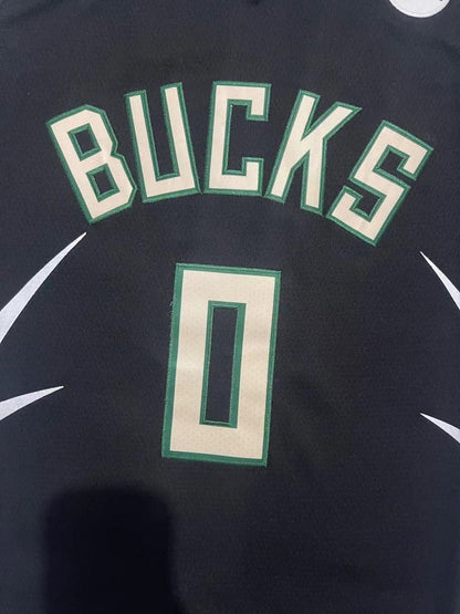 Damian Lillard Milwaukee Bucks Men's Black2023-2024 season Jersey