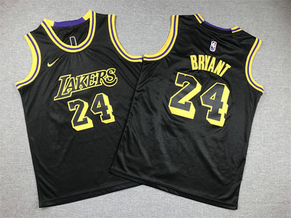 Youth Kobe Bryant Los Angeles Lakers #24  City Edition Black Mamba Embroidered  Jersey
