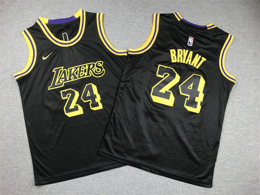 Youth Kobe Bryant Los Angeles Lakers #24  City Edition Black Mamba Embroidered  Jersey