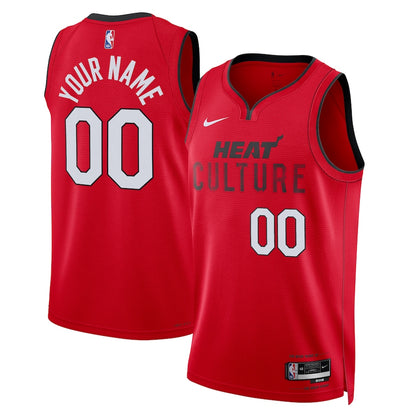 Unisex Miami Heat Red 2024/25 Custom Swingman Jersey - City Edition