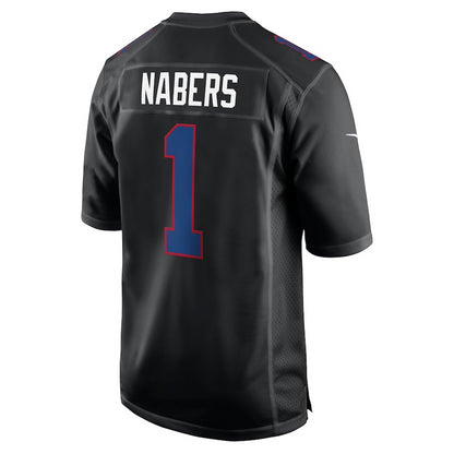 Men's New York Giants Malik Nabers Nike Carbon Black Fashion Jersey