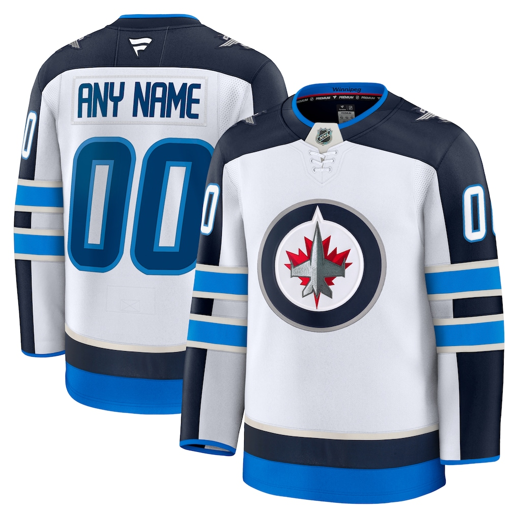 Men's Winnipeg Jets White Away Premium Custom Jersey