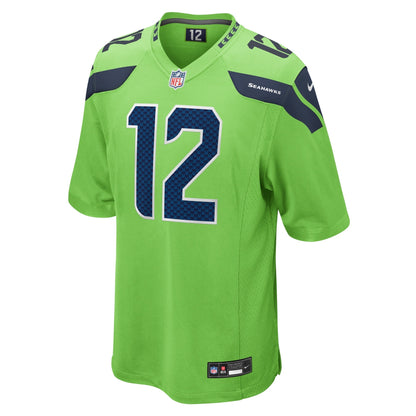 12s Seattle Seahawks Nike  Game Jersey - Neon Green
