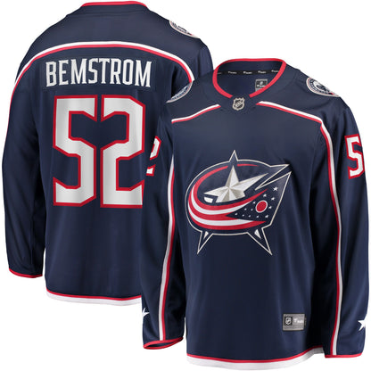 Emil Bemstrom Columbus Blue Jackets   Home Breakaway  Jersey - Navy