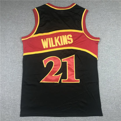 Atlanta Hawks Dominique Wilkins 1986-87 #21 Throwback - Embroidered Jersey