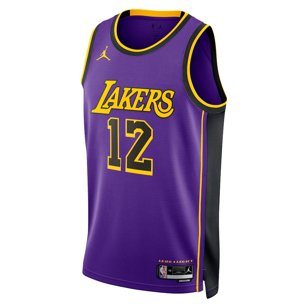 Los Angeles Lakers Jordan Brand Statement Edition Swingman Jersey - Purple - Jake LaRavia
