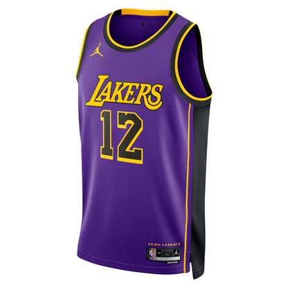 Los Angeles Lakers Jordan Brand Statement Edition Swingman Jersey - Purple - Jake LaRavia