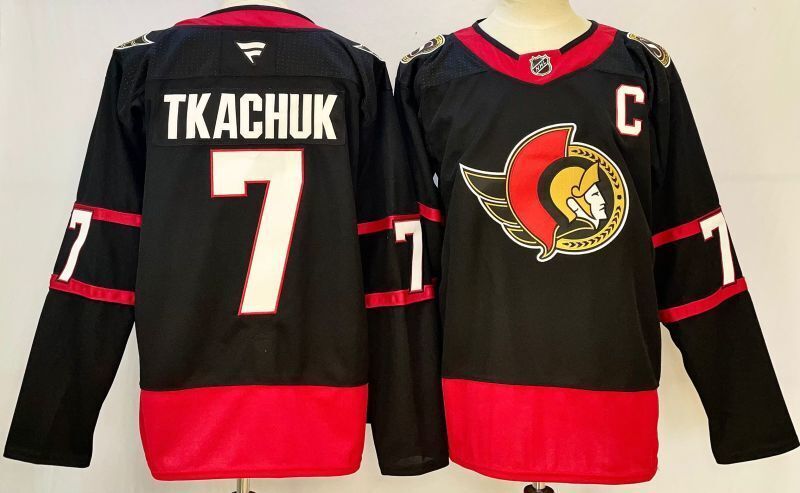 Men's Ottawa Senators Brady Tkachuk #7 Black Home Breakaway Jersey
