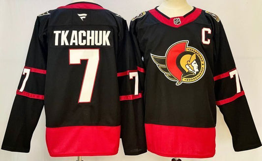 Men's Ottawa Senators Brady Tkachuk #7 Black Home Breakaway Jersey