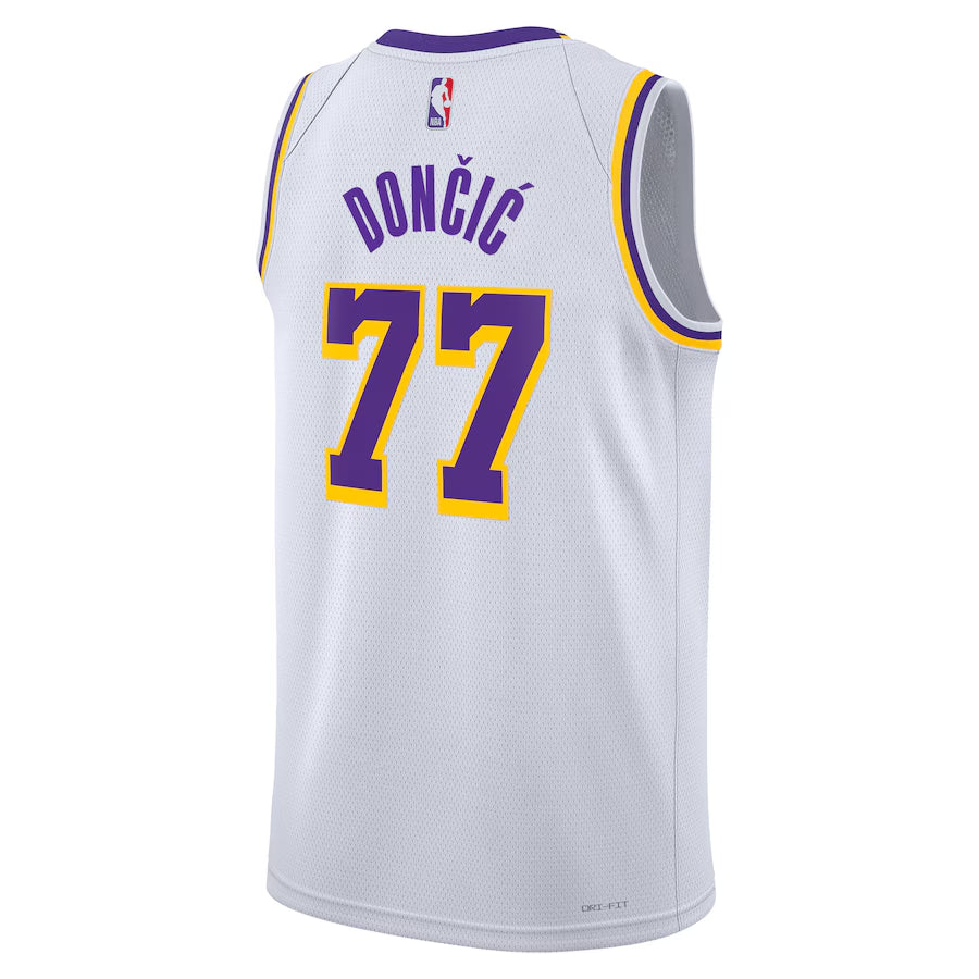 Los Angeles Lakers Nike Association Edition Swingman Jersey - White - Luka Dončić