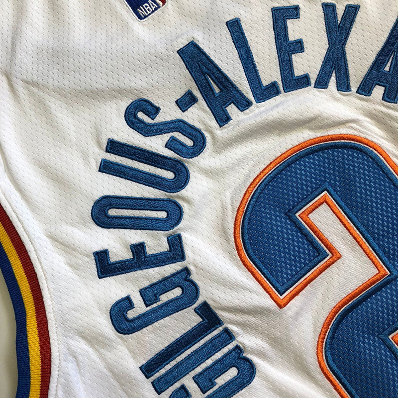 Shai Gilgeous-Alexander Oklahoma City Thunder White Embroidered  Jersey