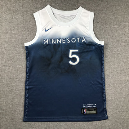 Youth Anthony Edwards Minnesota Timberwolves #5  City Edition Embroidered Jersey