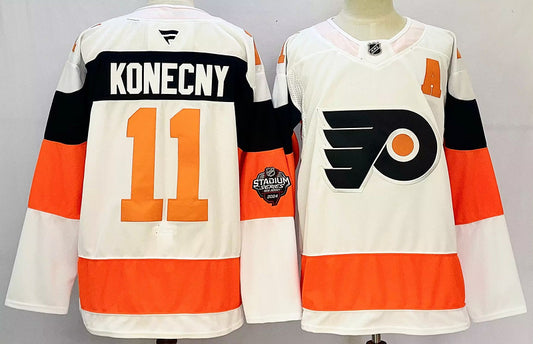 Men's Philadelphia Flyers Travis Konecny #11 White Player Jersey