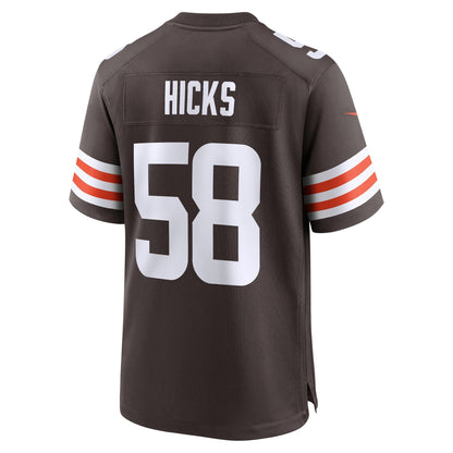 Jordan Hicks Cleveland Browns Nike  Game Jersey -  Brown