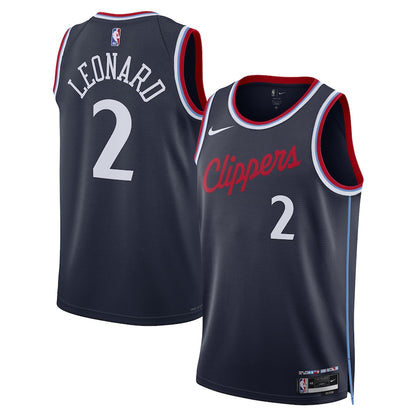 Unisex LA Clippers Kawhi Leonard  Navy 2024/25 Swingman Jersey - Icon Edition