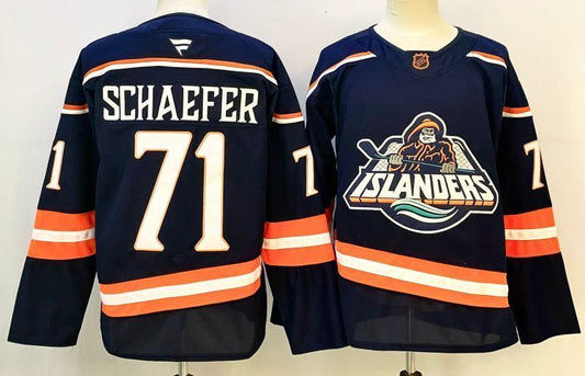 Men's New York Islanders Matthew Schaefer #71  Navy Player Jersey