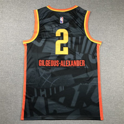 Men's Jersey 2024 Season Thunder #2 Black City Edition GILGEOUS-ALEXANDER