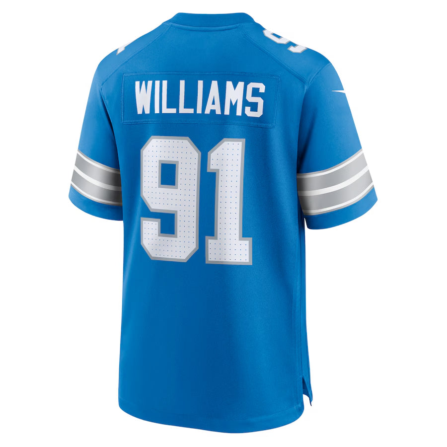 Men's Detroit Lions Tyleik Williams Nike Blue 2025 NFL Draft First Round Pick Game Jersey