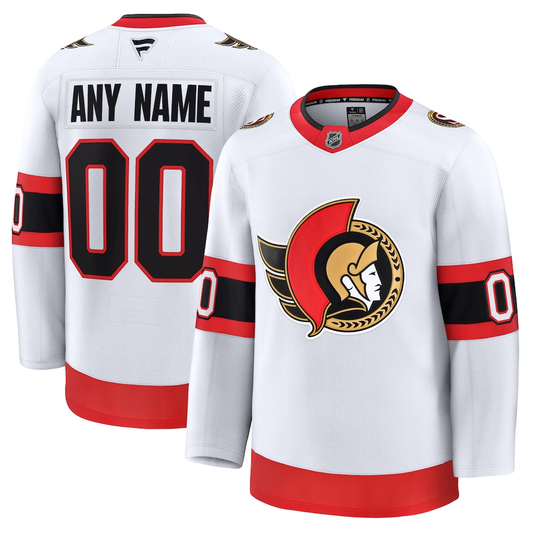 Men's Ottawa Senators White Away Premium Custom Jersey