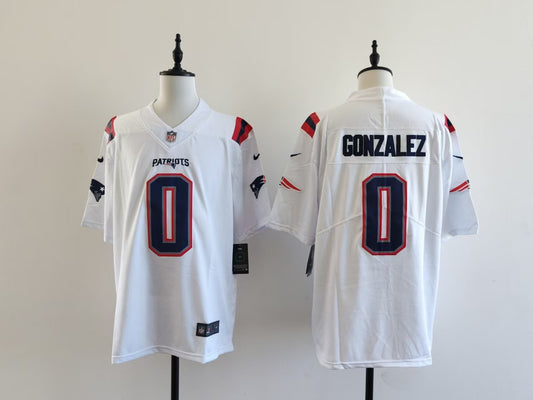 Men's New England Patriots Christian Gonzalez Jersey-White