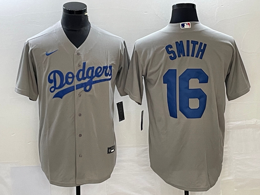 Men's Los Angeles Dodgers Will Smith #16 Gray Replica Player Jersey
