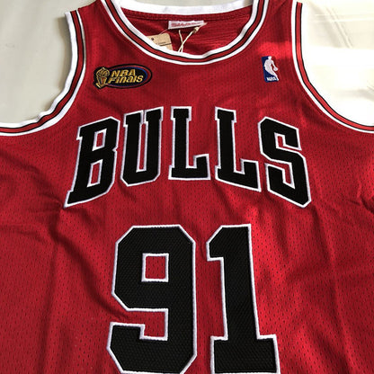Chicago Bulls Dennis Rodman 91 Red Jersey