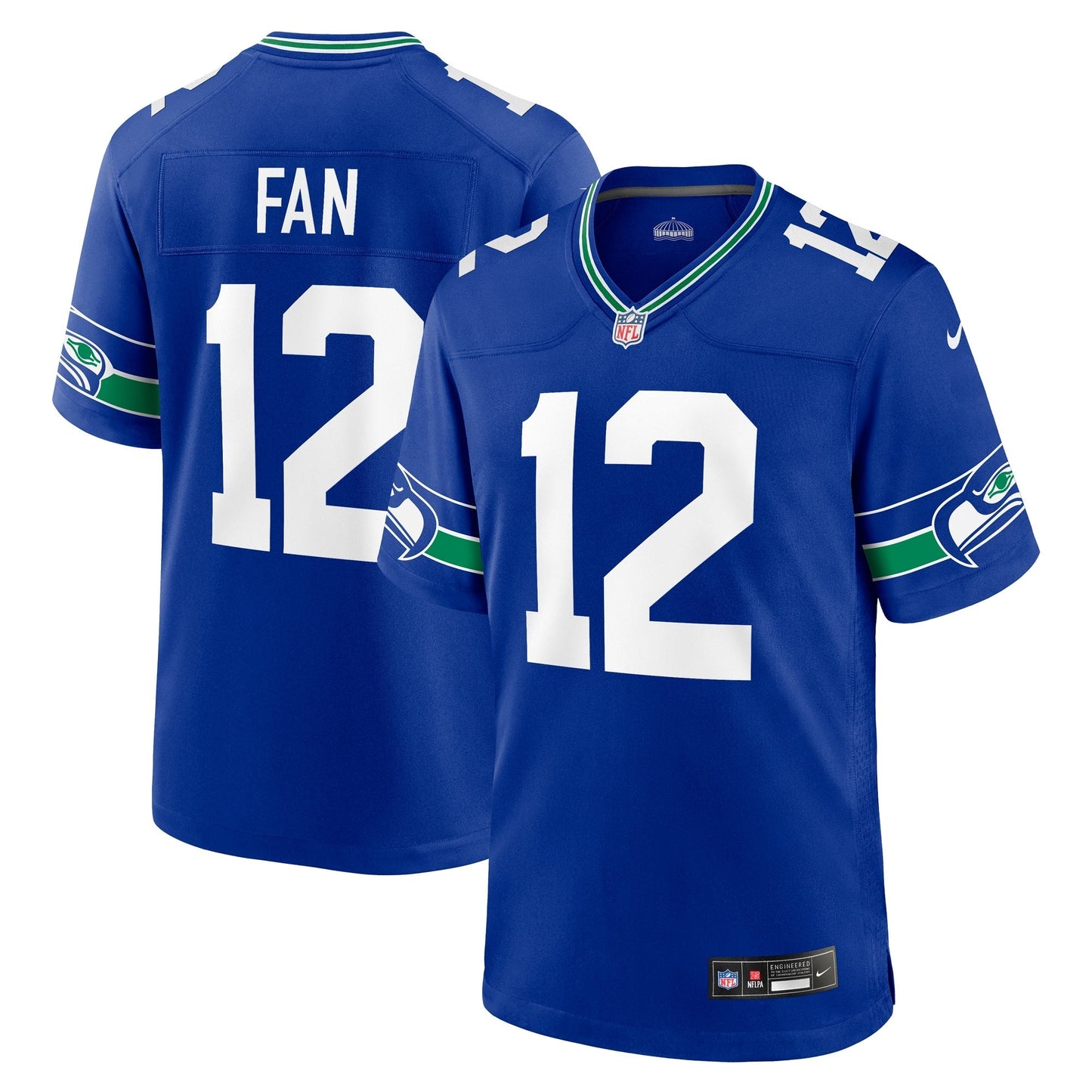 12s Seattle Seahawks Nike Throwback   Game Jersey - Royal