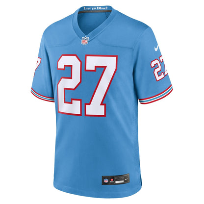Eddie George Tennessee Titans Nike Oilers Throwback Retired   Game Jersey - Light Blue