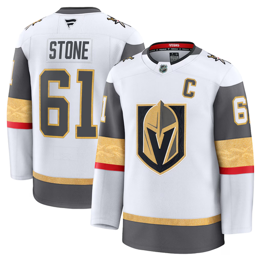 Men's Vegas Golden Knights Mark Stone #61 White Away Premium Jersey