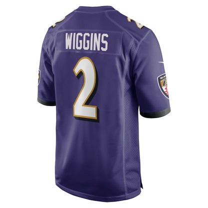 Nate Wiggins Baltimore Ravens Nike 2024 NFL Draft First Round Pick   Game Jersey - Purple