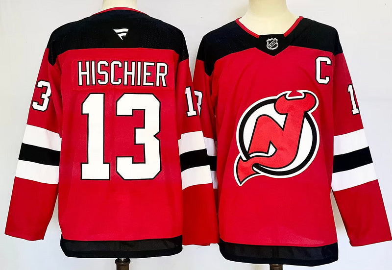 Men's New Jersey Devils Nico Hischier #13  Red Home Breakaway Jersey