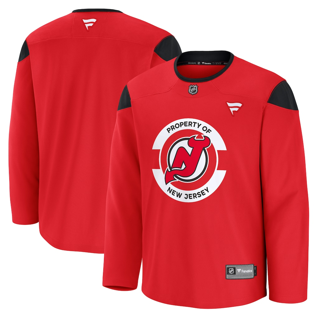 Men's New Jersey Devils  Red Practice Blank Jersey