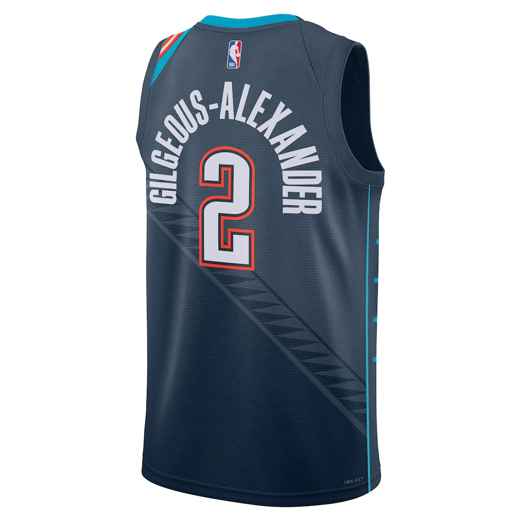 Oklahoma City Thunder Shai Gilgeous-Alexander Nike Navy 2025/26 Swingman Jersey - City Edition