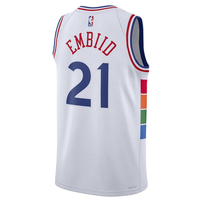 Unisex Philadelphia 76ers Joel Embiid  White 2024/25 Swingman Jersey - City Edition