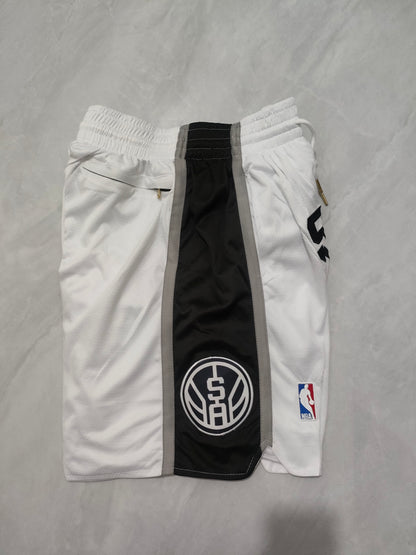 JUST DON San Antonio Spurs White Pocket Shorts