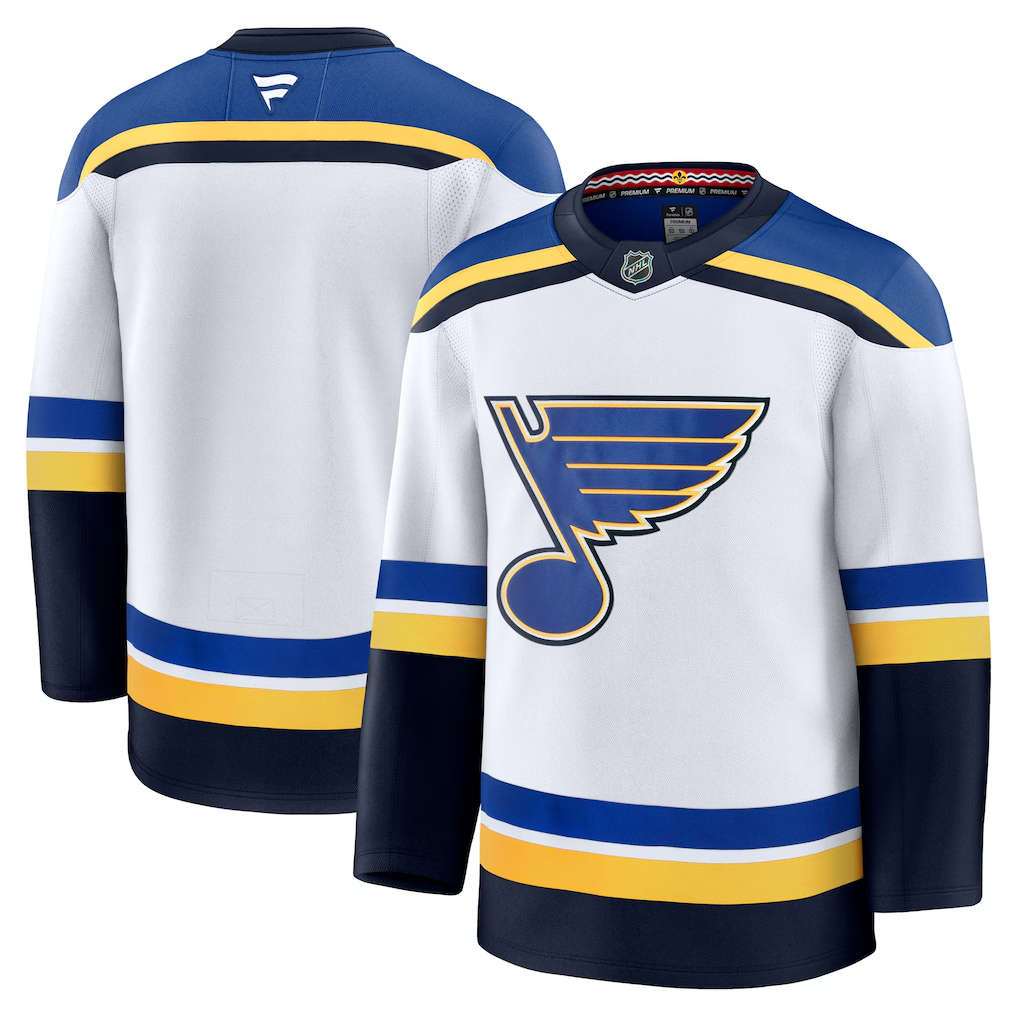 Men's St. Louis Blues White Blank Jersey